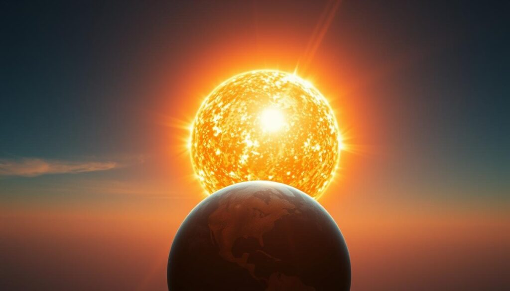 Größenvergleich Sonne und Erde